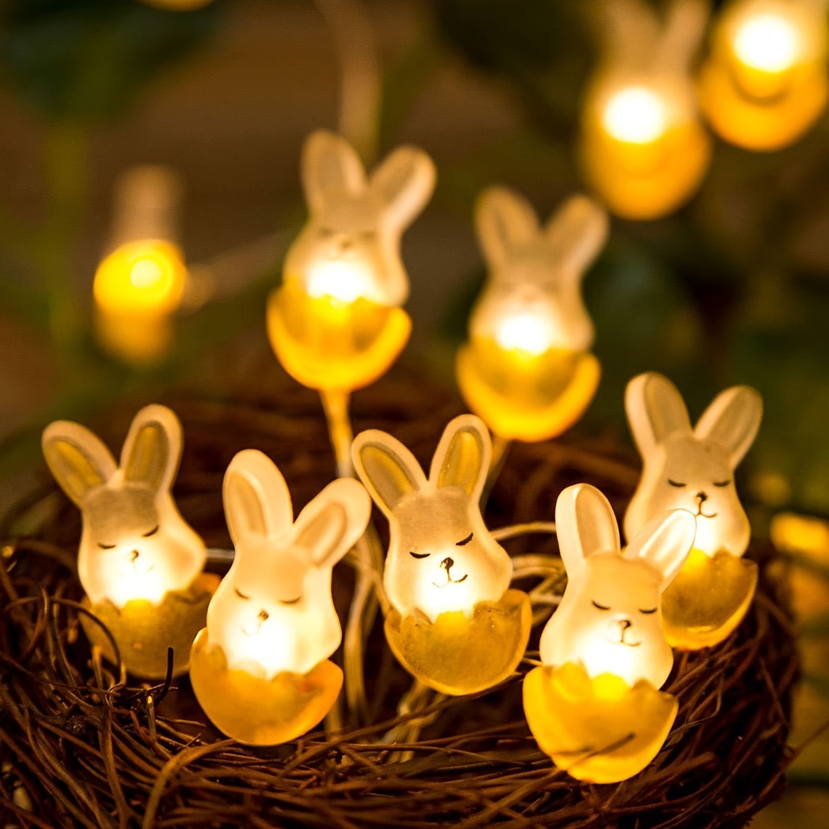 Lumière de Décoration de Lapin de Pâques, 10 Pieds LED Guirlandes Lumineuses  de Lapin Imperméables avec 8 Modes, Télécommande et Contrôle de Minuterie  Lumière en Forme de Lapin (Lapin uf) : 