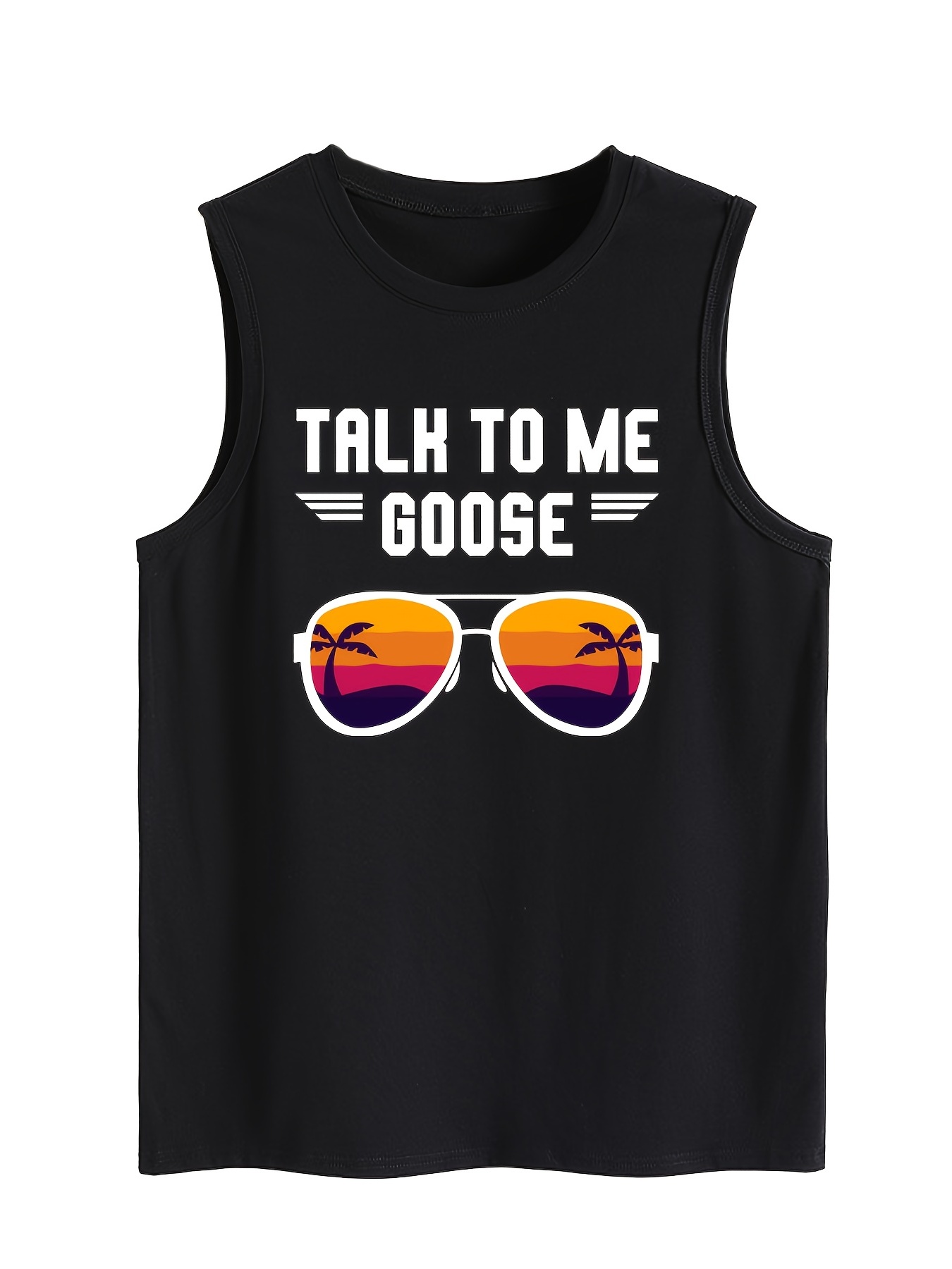 Talk To Me Goose & Sunglasses Print Graphic T-shirt, Casual Every Day Top,  Women's Clothing - Temu