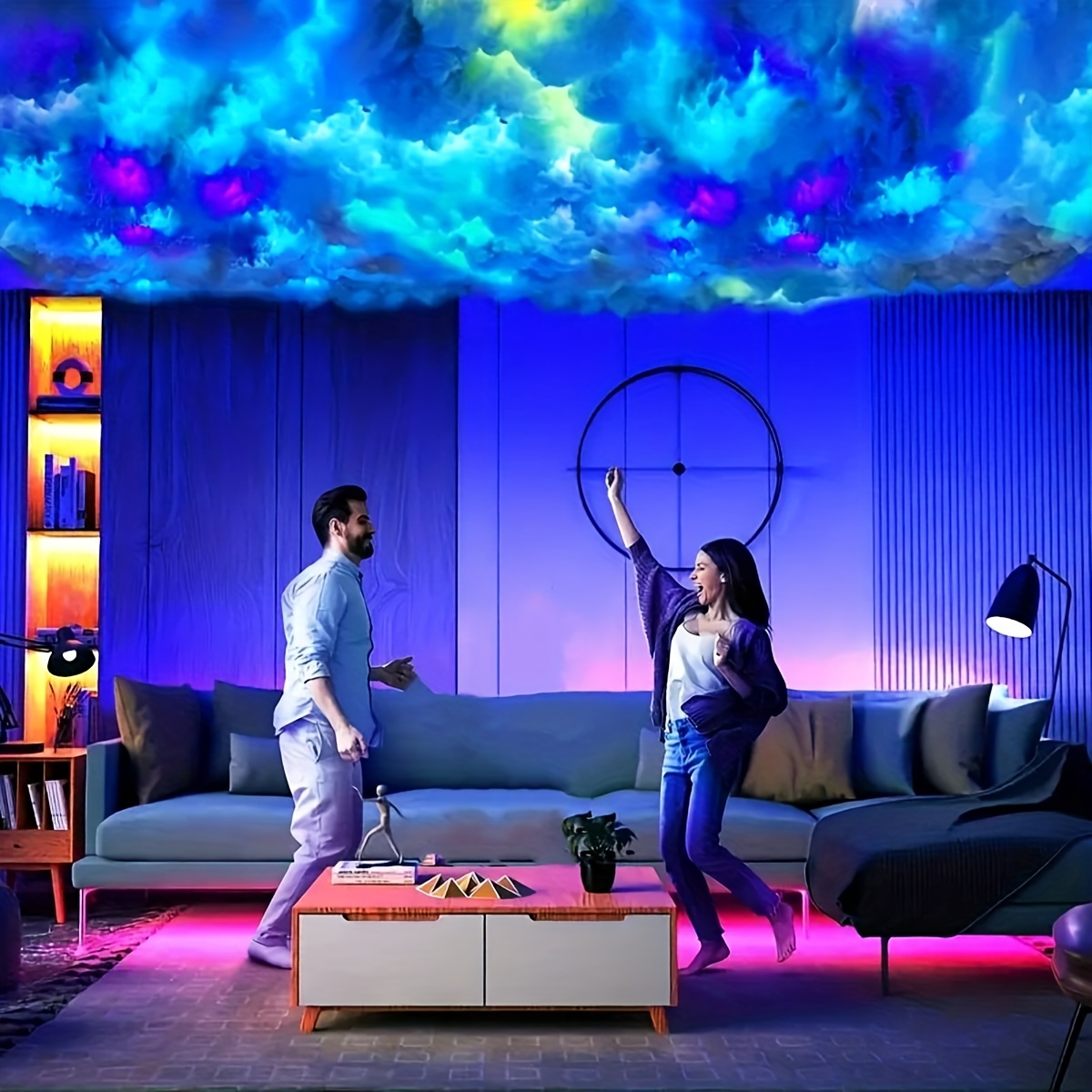 Thundercloud - Luz LED de nube luz de nube de algodón luces de ambiente  coloridas para el hogar bar interior fiesta vacaciones tira de luces LED