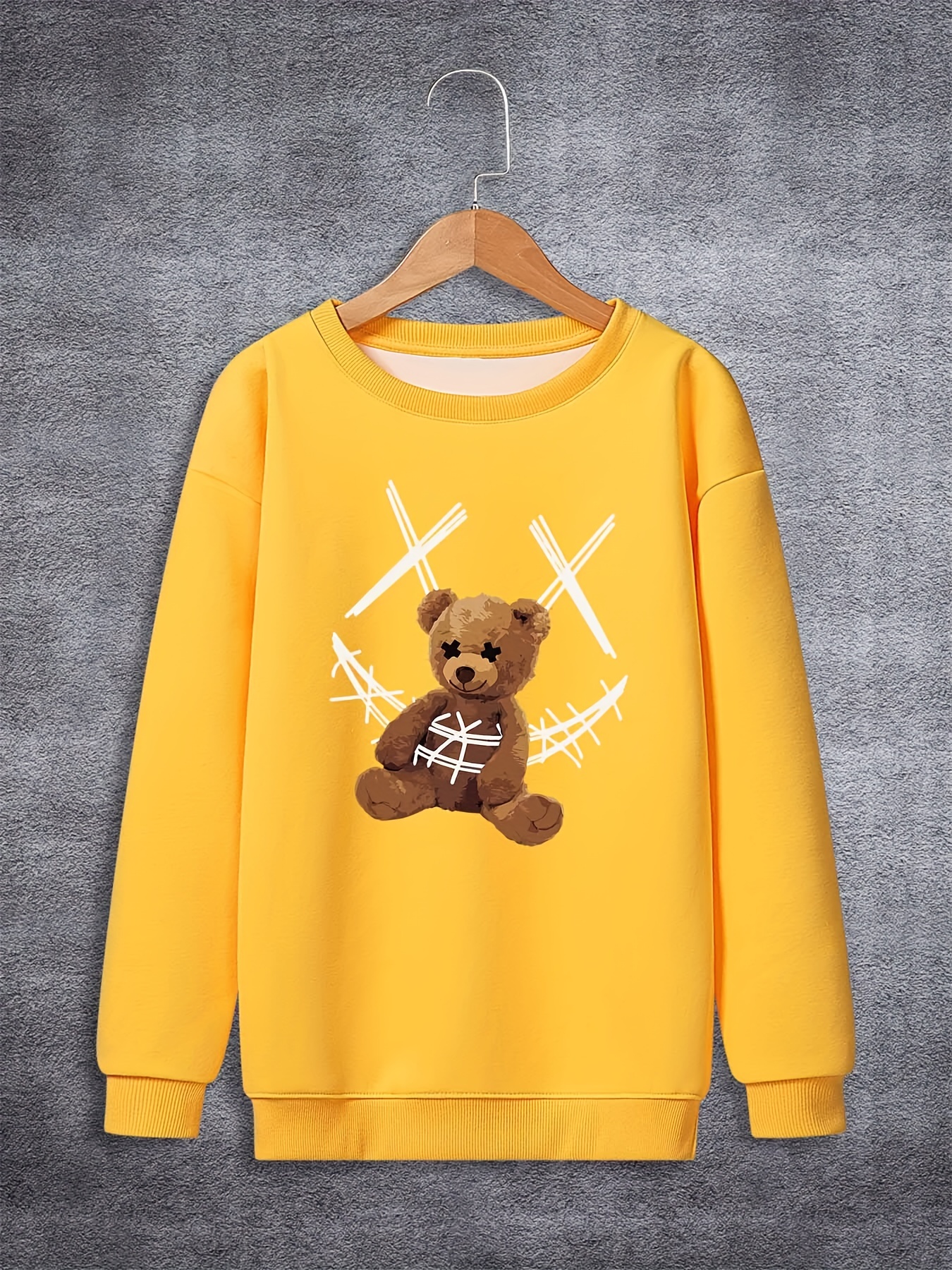 Boys Trendy Casual Sweatshirt With Anime Bear Smile Face Print For Spring  Autumn Boys Clothing - Kids' Fashion - Temu Switzerland
