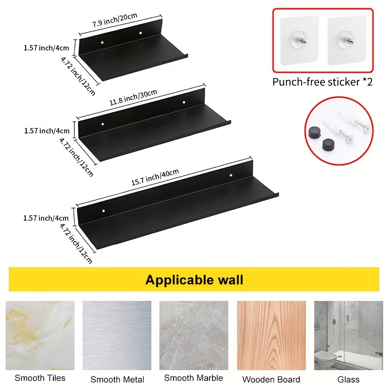 Floating Shelves Punch Free For Wall Storage Self-adhesive Rack