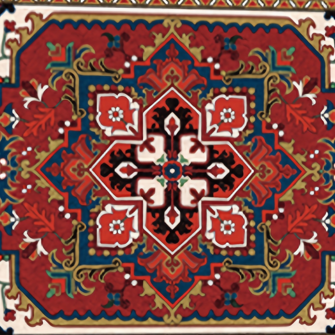 Boho Traditional Medallion Area Rug Faux Wool Persian - Temu