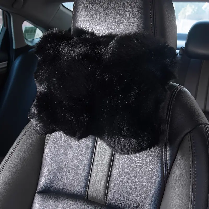 Car Winter Headrest Bubble Velvet Imitation Rabbit Fur Plush - Temu
