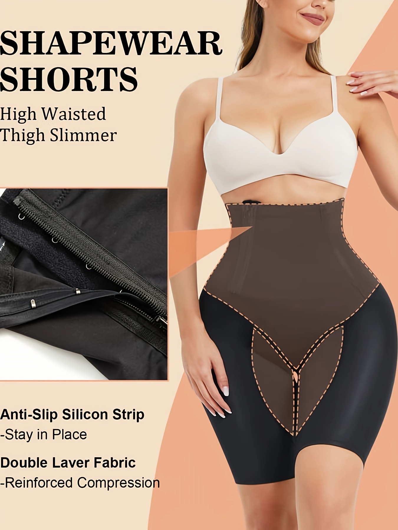 Womens Compression Hi-waist Panty Tummy Control Shapewear Slip Shorts  Underwear