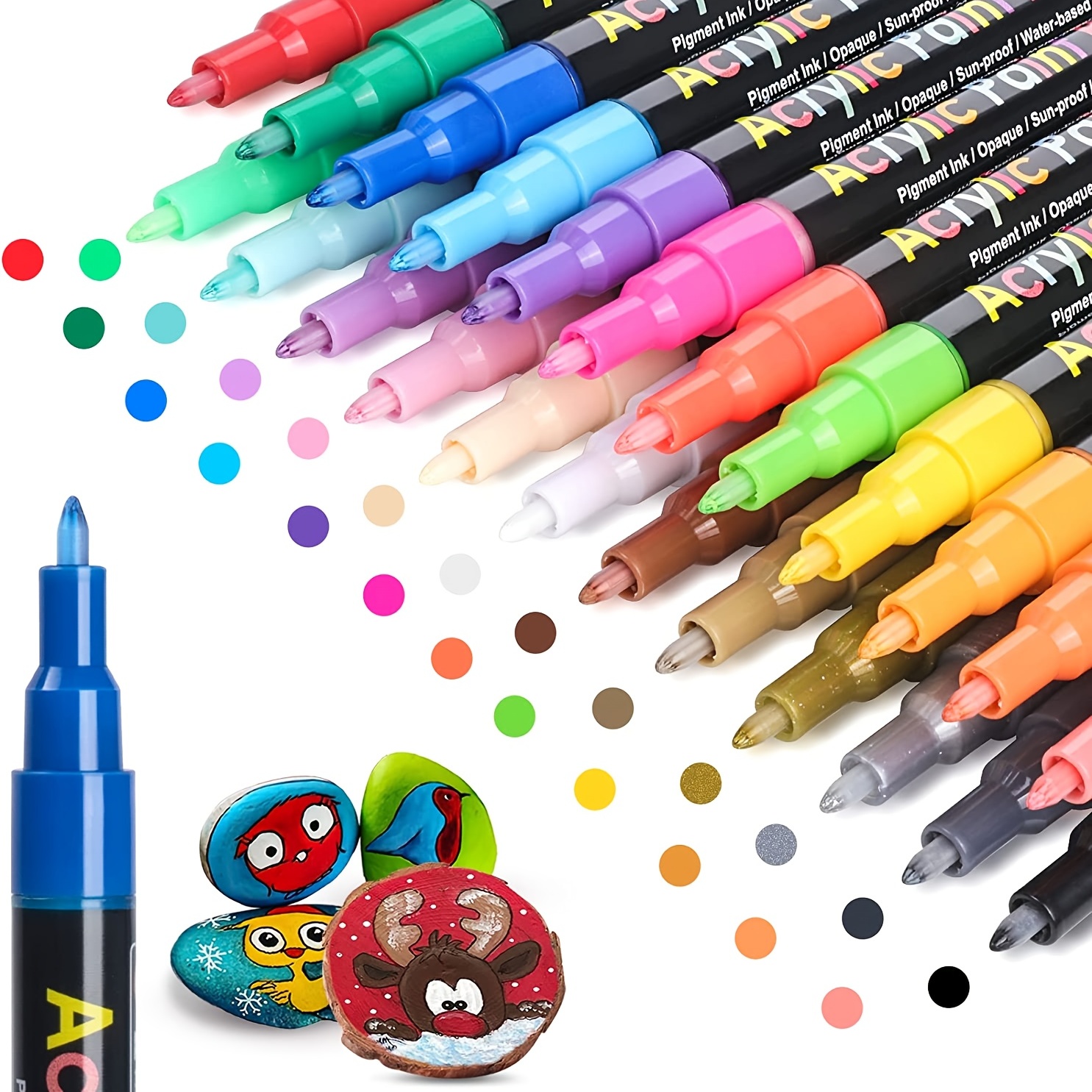 Colors Acrylic Double Tip Acrylic Paint Marker Pens Fine - Temu