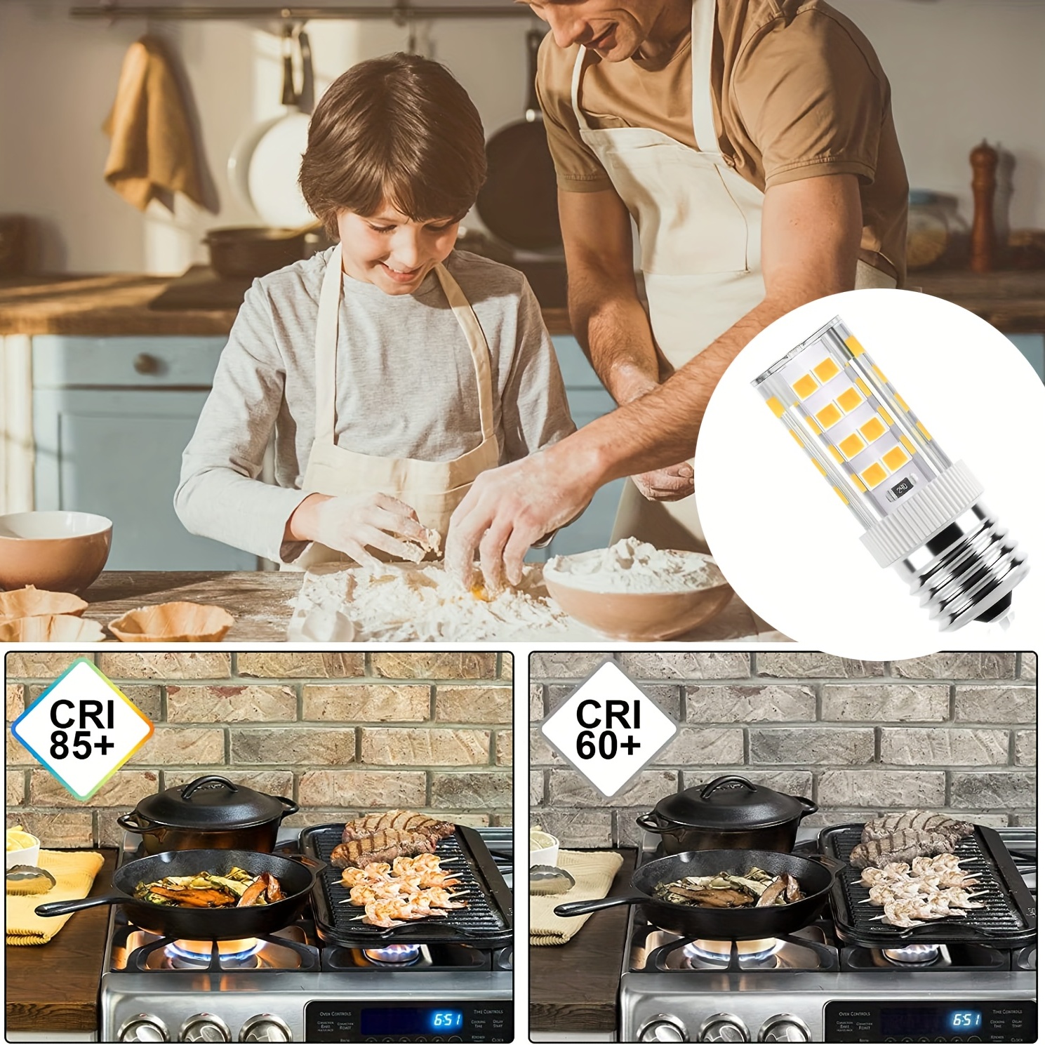 E17 Led Bulb For Microwave Oven Appliance ( Halogen Bulb - Temu