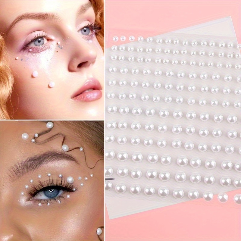 Self Adhesive Rhinestone Pearl Makeup Face Gems 16 Colors - Temu