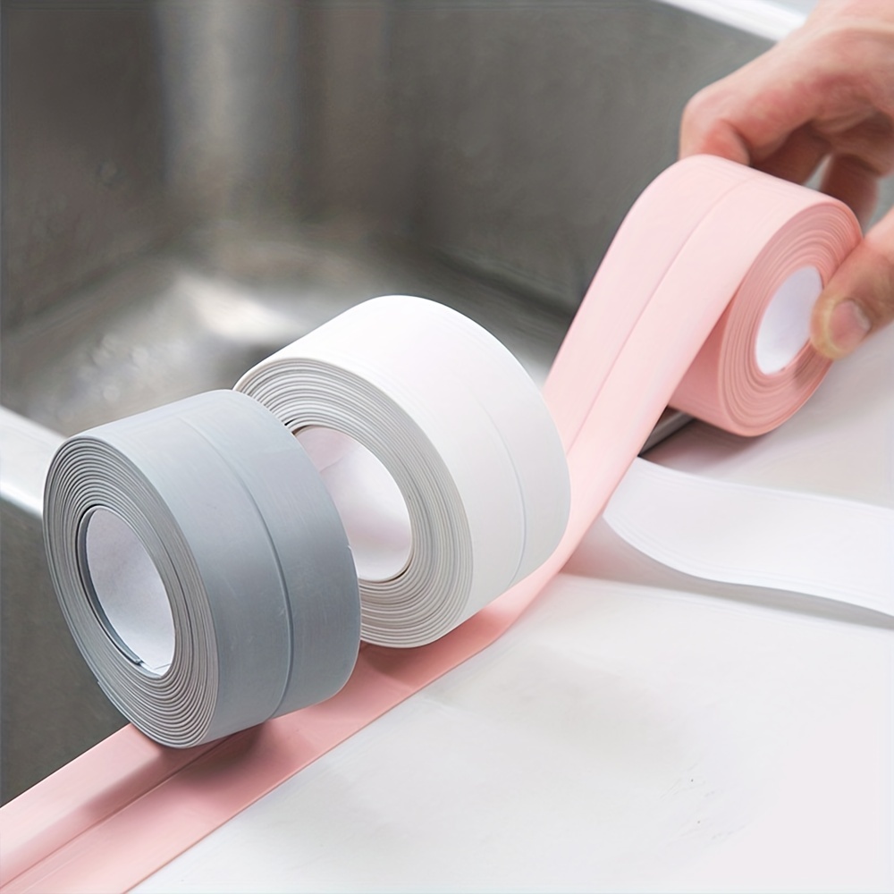 ER 3 rollos (blanco) cinta de sellado impermeable, sello de baño, cinta de  calafateo autoadhesiva de PVC para cocina, inodoro, bañera oso de fresa  Electrónica