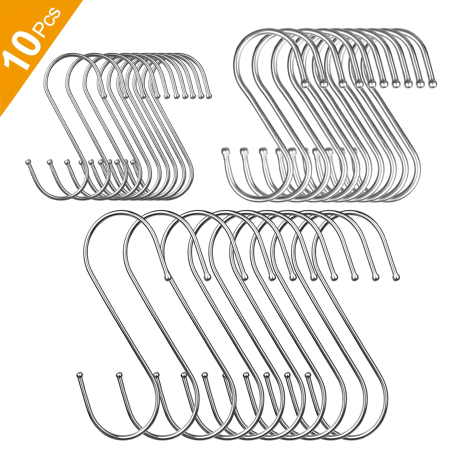 8 Pack S Hooks Large Multifunctional S-shaped Hook With Buckle S