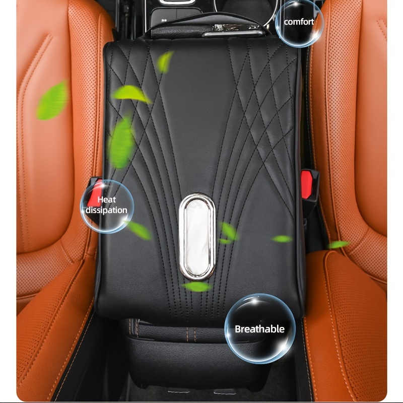YAZGAN Coussin d'appoint Multifonctionnel pour accoudoir de Voiture,  Antidérapant et résistant à l'usure, pour Audi A3 A4 A5 A6 S3 pièces Auto,C  Black