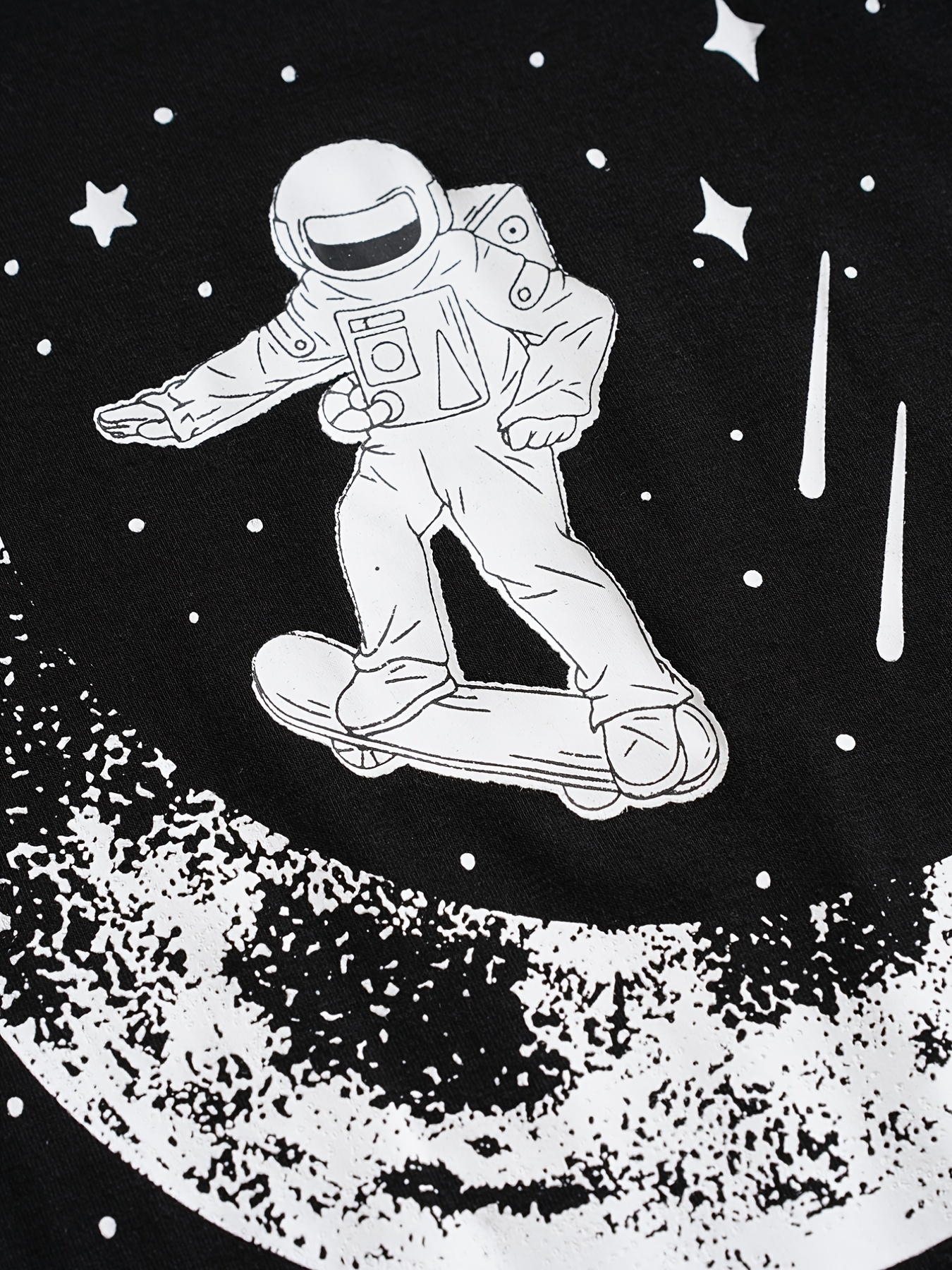 Boys Astronaut Playing Skateboard Rocket Moon Pajamas Set Temu