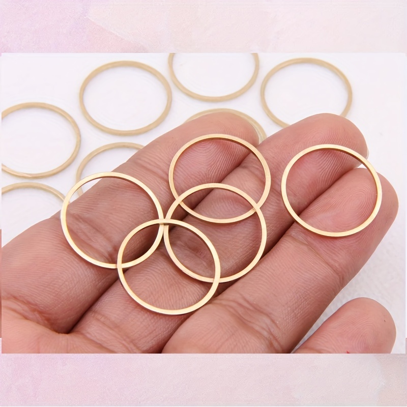 120pcs 4 Size Earring Charm Connector Links Mini Circle Charms Round Blank Frame Stainless Steel Pendant for Earring Making DIY Jewelry Making