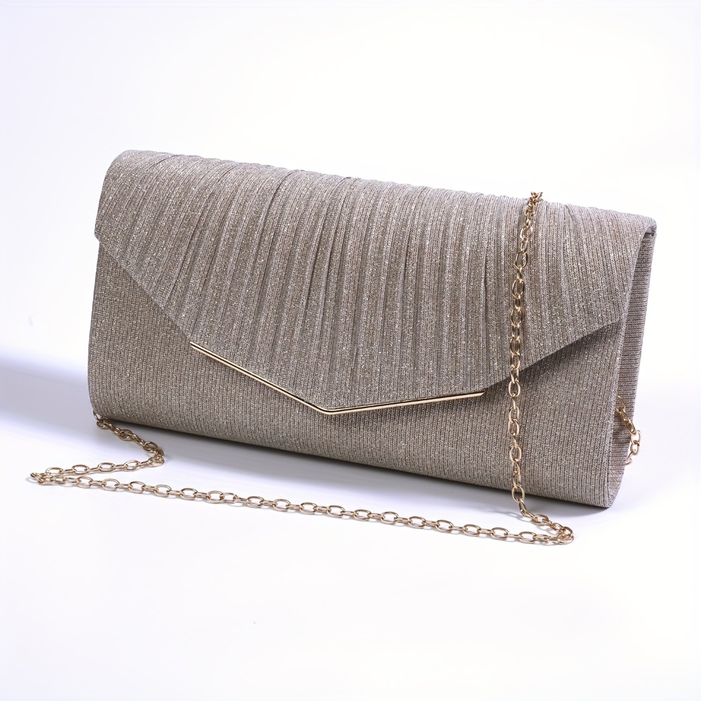 Minimalist Glitter Clutch Flap Wallet Stylish Evening Bag Temu