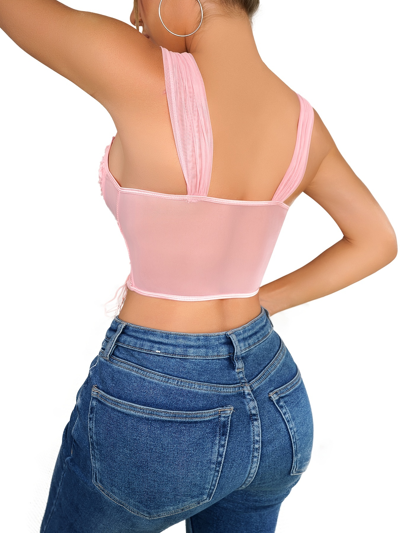 Buy Women Lingerie Corset Lace Flowers Bralette Bralet Bra Tank Cami Crop  Underwear at