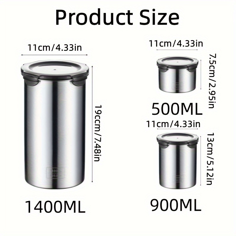 Food Storage Container 304 Stainless Steel Sealed Canister - Temu