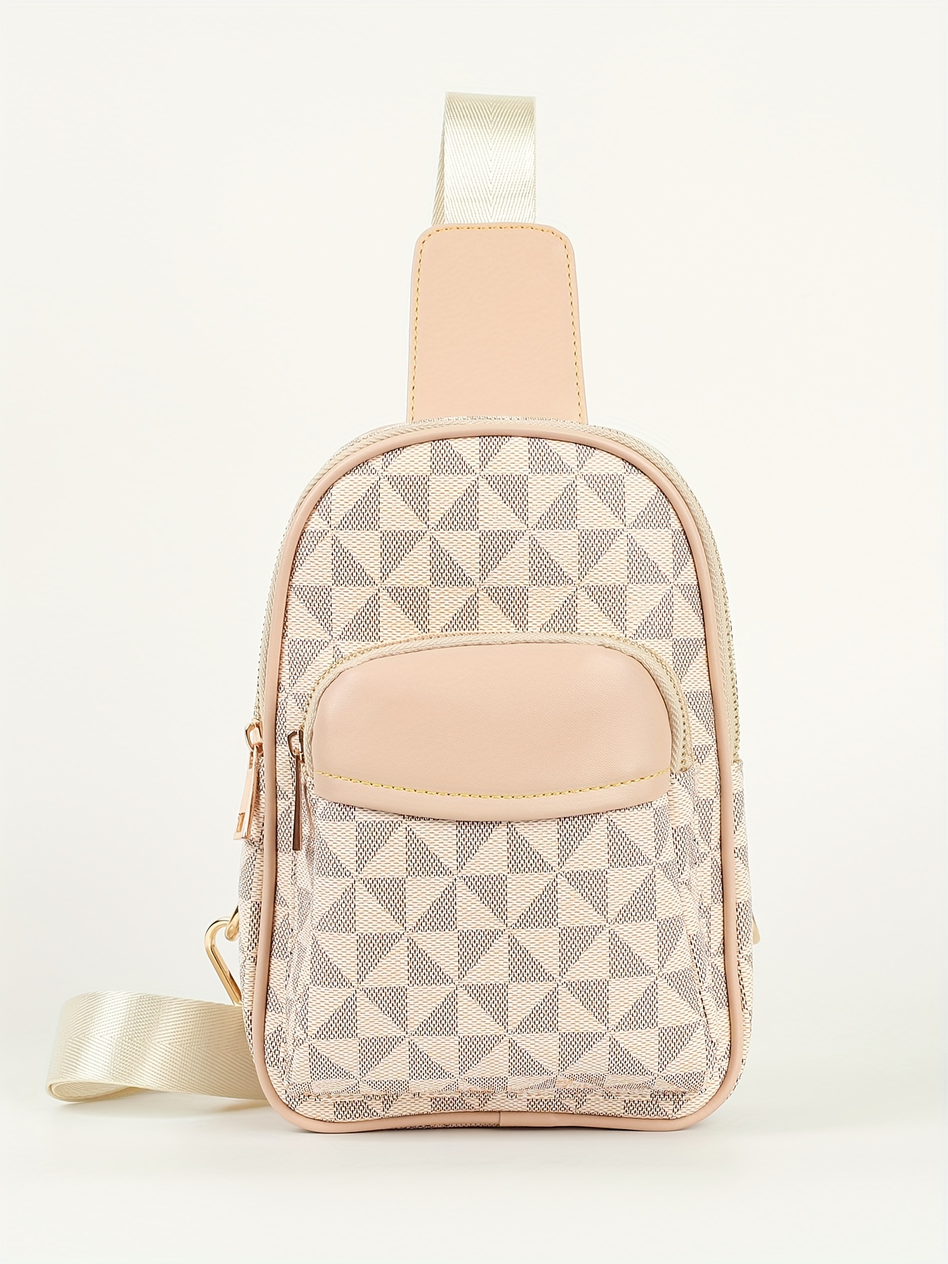 Geometric Pattern Sling Bag, Outdoor Travel Chest Bag, Crossbody Bag With  Earphone Hole - Temu