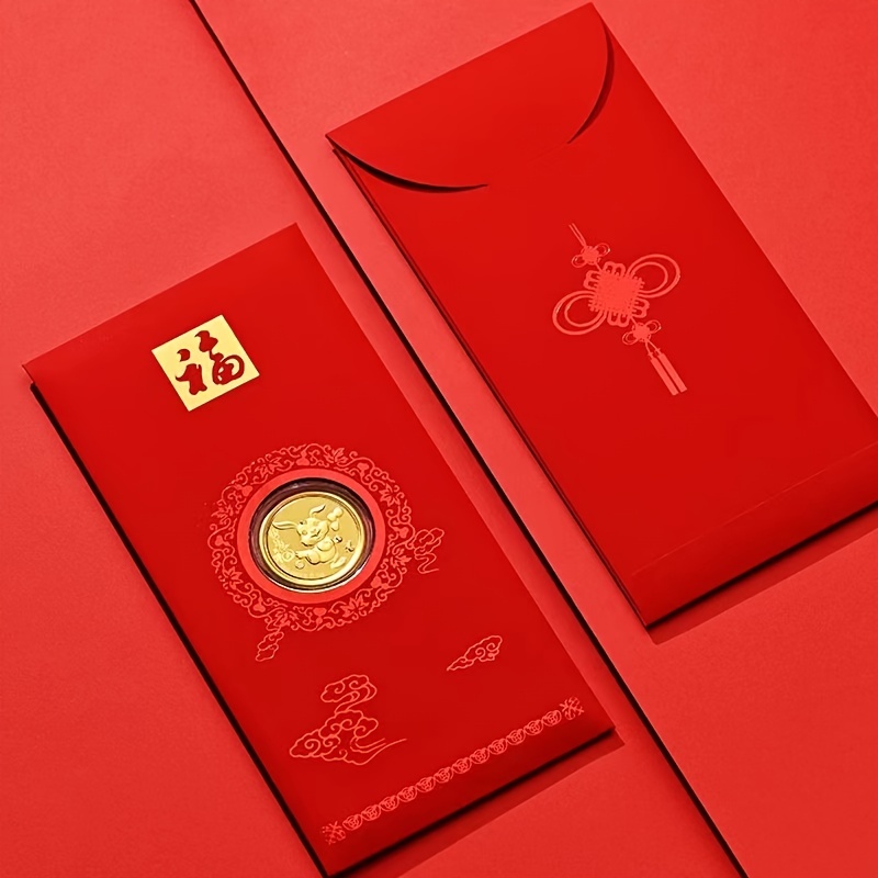 18pcs 6 69 3 54in Chinese New Year Red Envelopes 2023 Lunar New Year Of  Rabbit Lucky Money Envelopes Red Envelope Packets Hong Bao With 6 Different  Gold Embossed Patterns, Save Money On Temu
