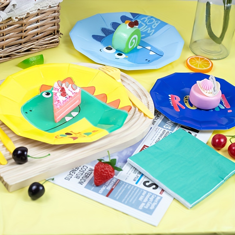 Dinosaur Theme Party Supplies Paper Plate Tableware Set, Dinosaur