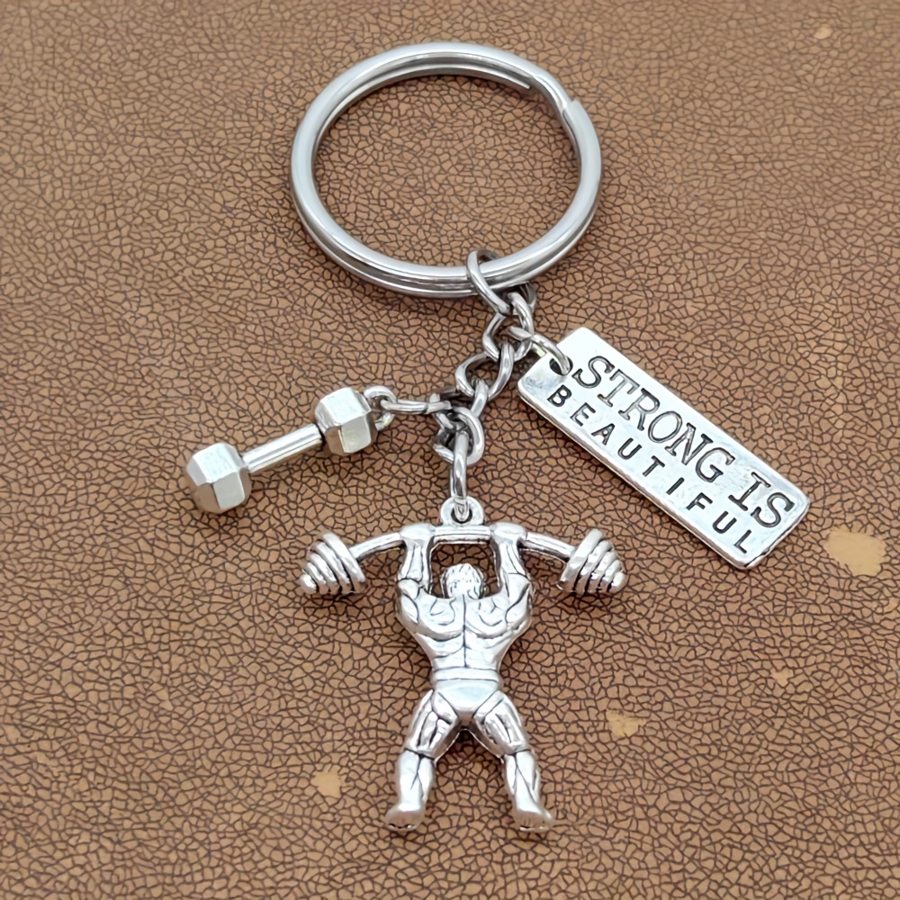 Strong Man Keychain Bodybuilder Fitness Gym Dumbbell Strength Keyring Gift  for Bodybuilding Weightlifting - Yahoo Shopping