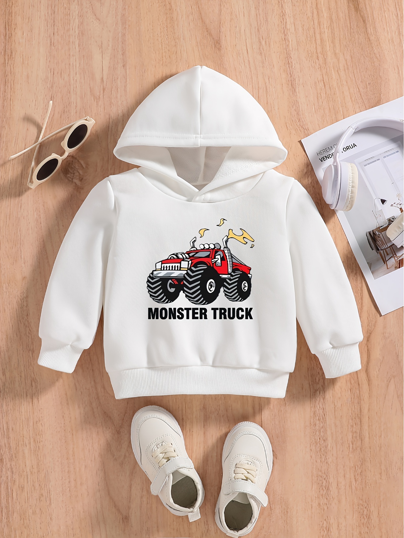 Sweatshirt - Gray melange/monster trucks - Kids