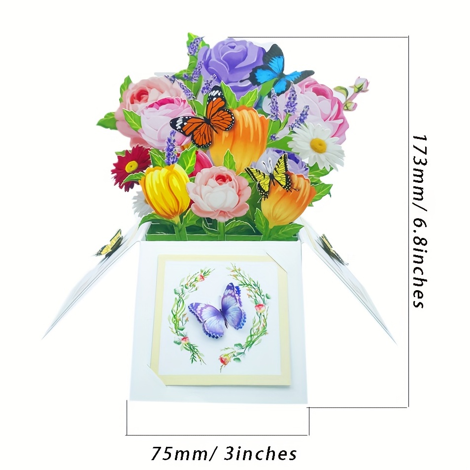 Beautiful Pop Flower Bouquet 3d Paper Flower Bouquet - Temu Canada