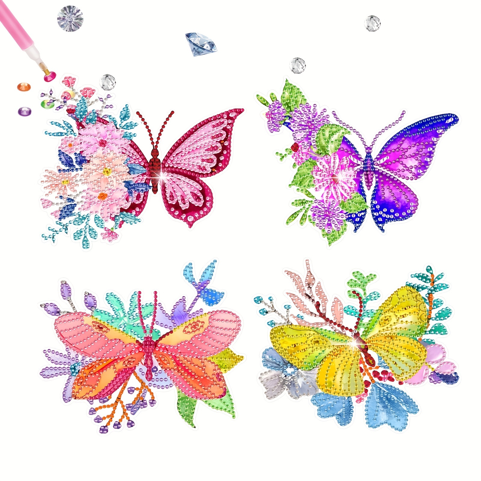 4pcs Crafts For Kids Ages 8 12 Crystal Shaped Artificial Diamond