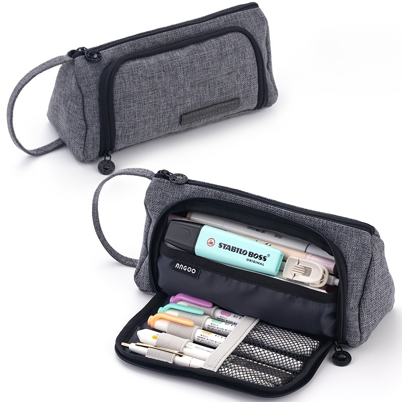 Canvas Pencil Pouch Large Capacity Pen Holder Multifunctional Bag