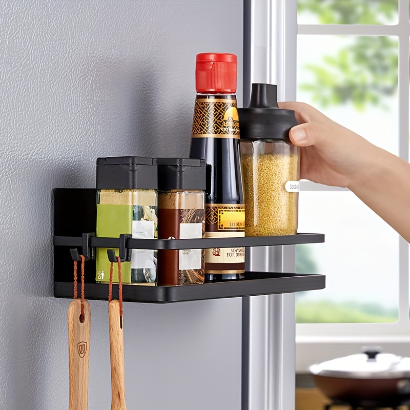 Spice Rack Organizer, Wall Mounted Hanging Seasoning Spice Organizer Rack,  Spice Rack Storage For Cabinet, Wall Mounted Spice Rack Organizer With  Hooks For Kitchen Bathroom - Temu