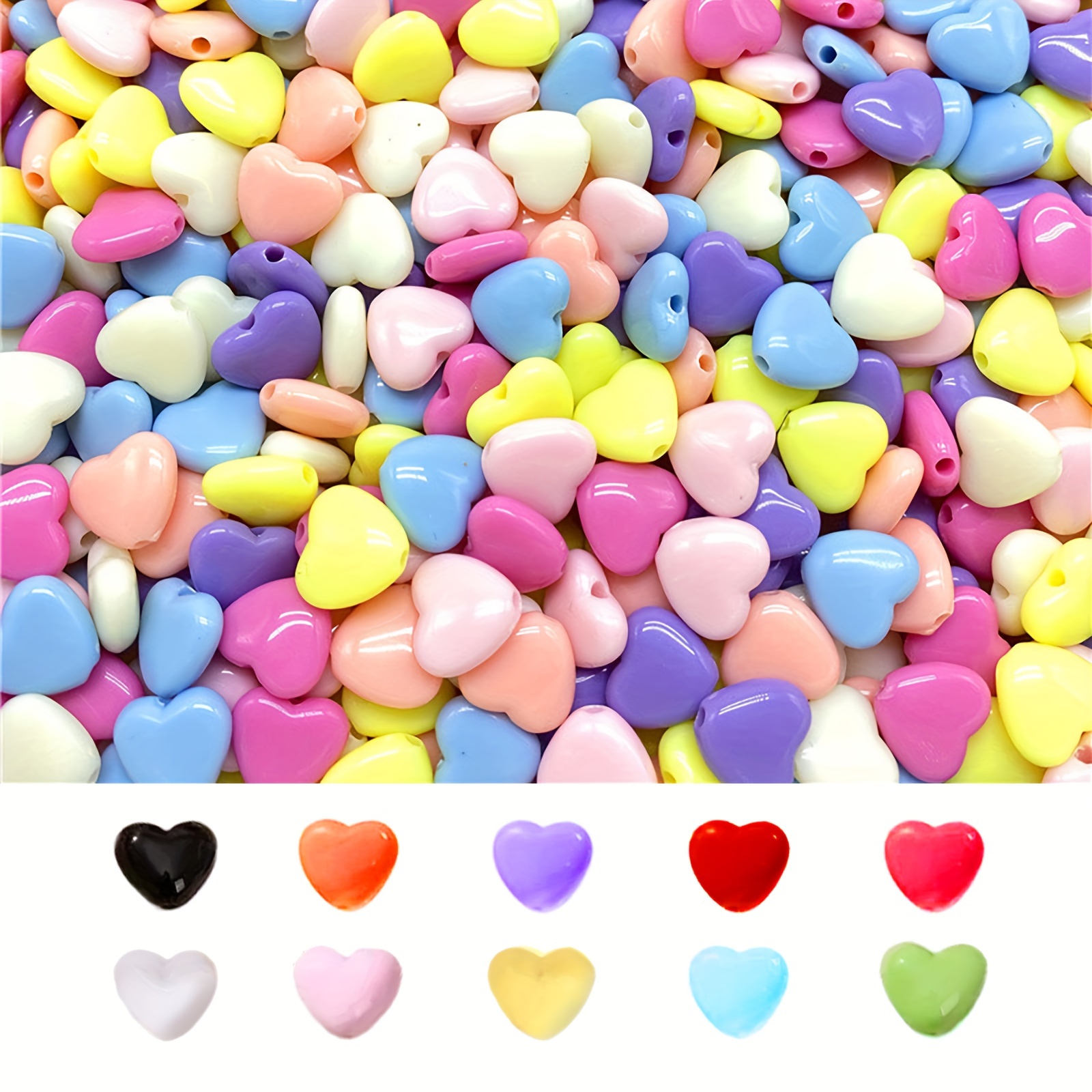 Heart Charms, Heart Shape Beads for Jewelry Making, Small Heart