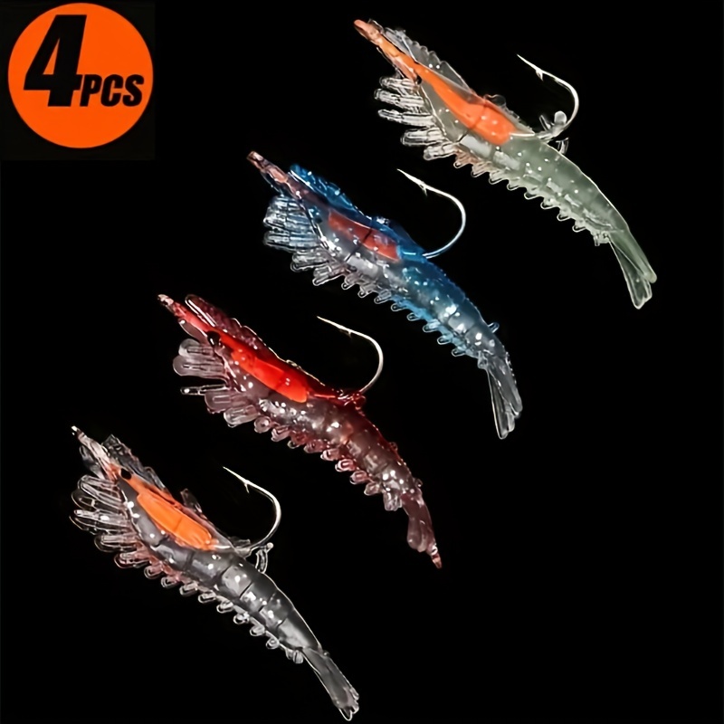 Buy 40pcs 1.97in Luminous Glow Shrimp Lures Saltwater Fishing Soft