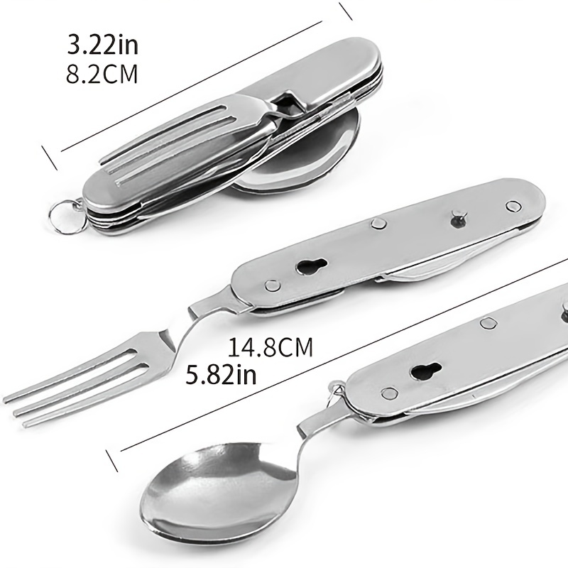 4 in 1 Stainless Steel Foldable Tableware Set: Perfect For - Temu