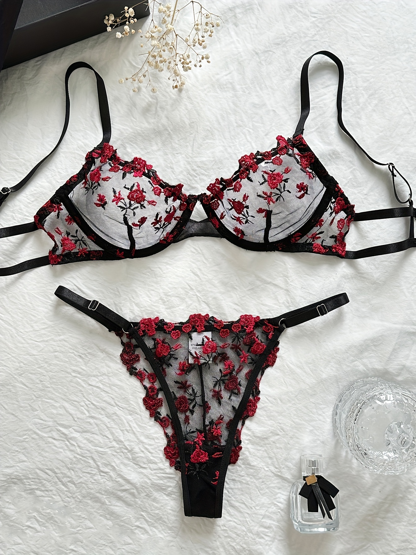 Cheap Sexy Lingerie Women Lace Floral Embroidery Bra Underwear