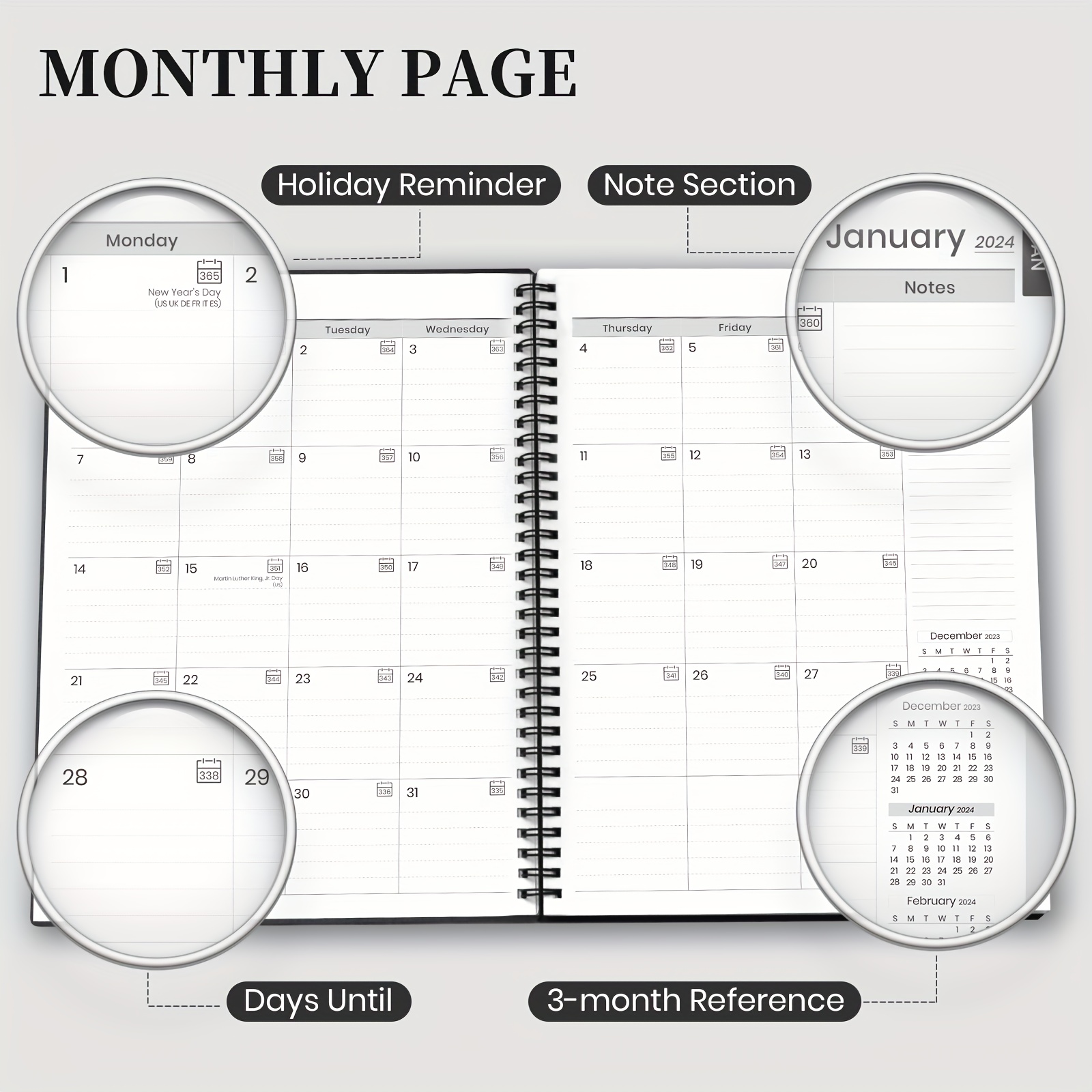 2024 Monthly Planner Woman Daily Weekly Planner Agenda 2024 - Temu