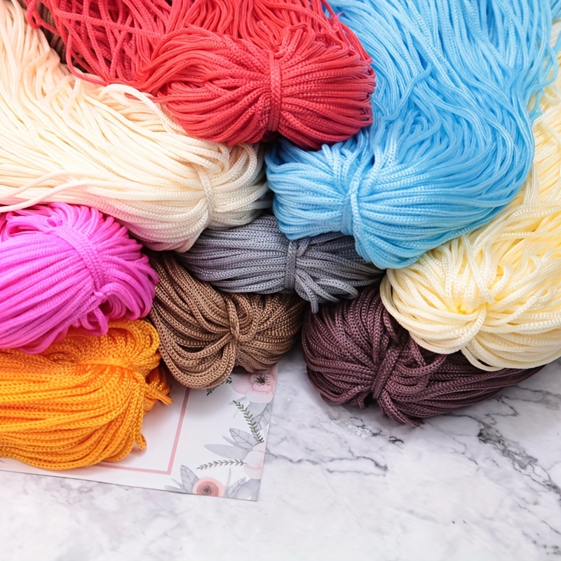 3mm 200m Nylon Yarn Hand Knitting Crochet Yarn Beads Cord DIY Crafts 24  Colors