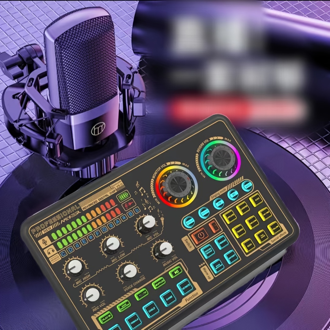 Podcast Equipment Bundle Audio Interface In One Sound Board - Temu