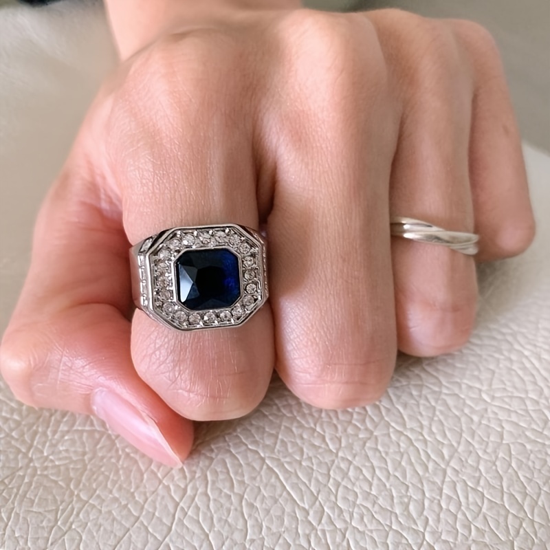 Men's Classic Artificial Sapphire Zinc Alloy Ring