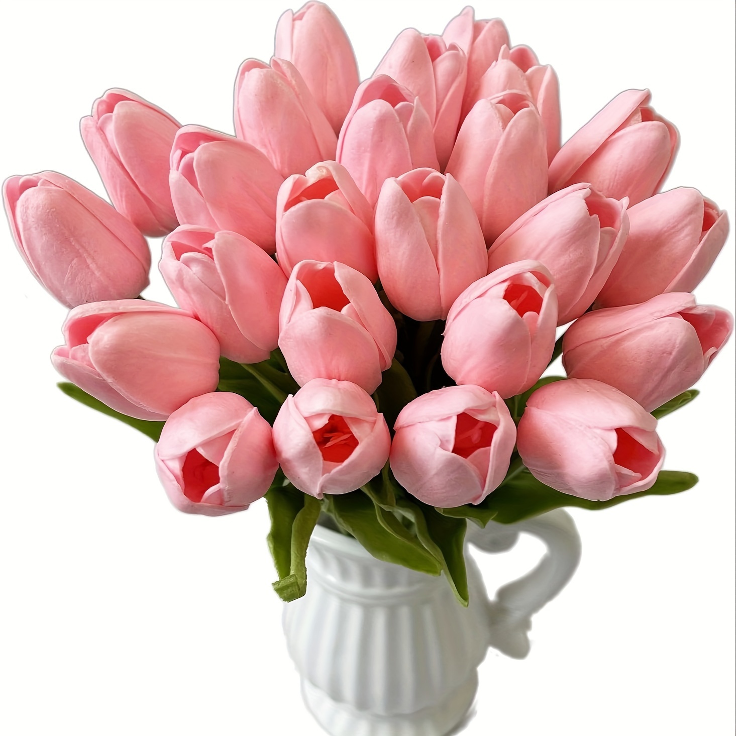 5 Flores Artificiales Tulipanes Blancos Arreglos Florales - Temu
