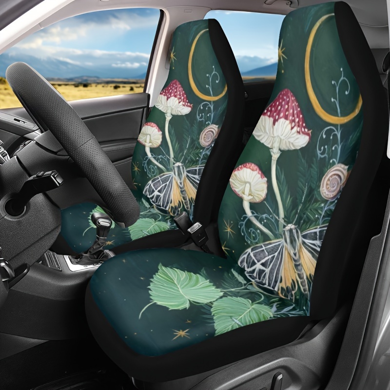 Boho Mushroom Car Seat Covers Wild Forest Butterfly Auto - Temu