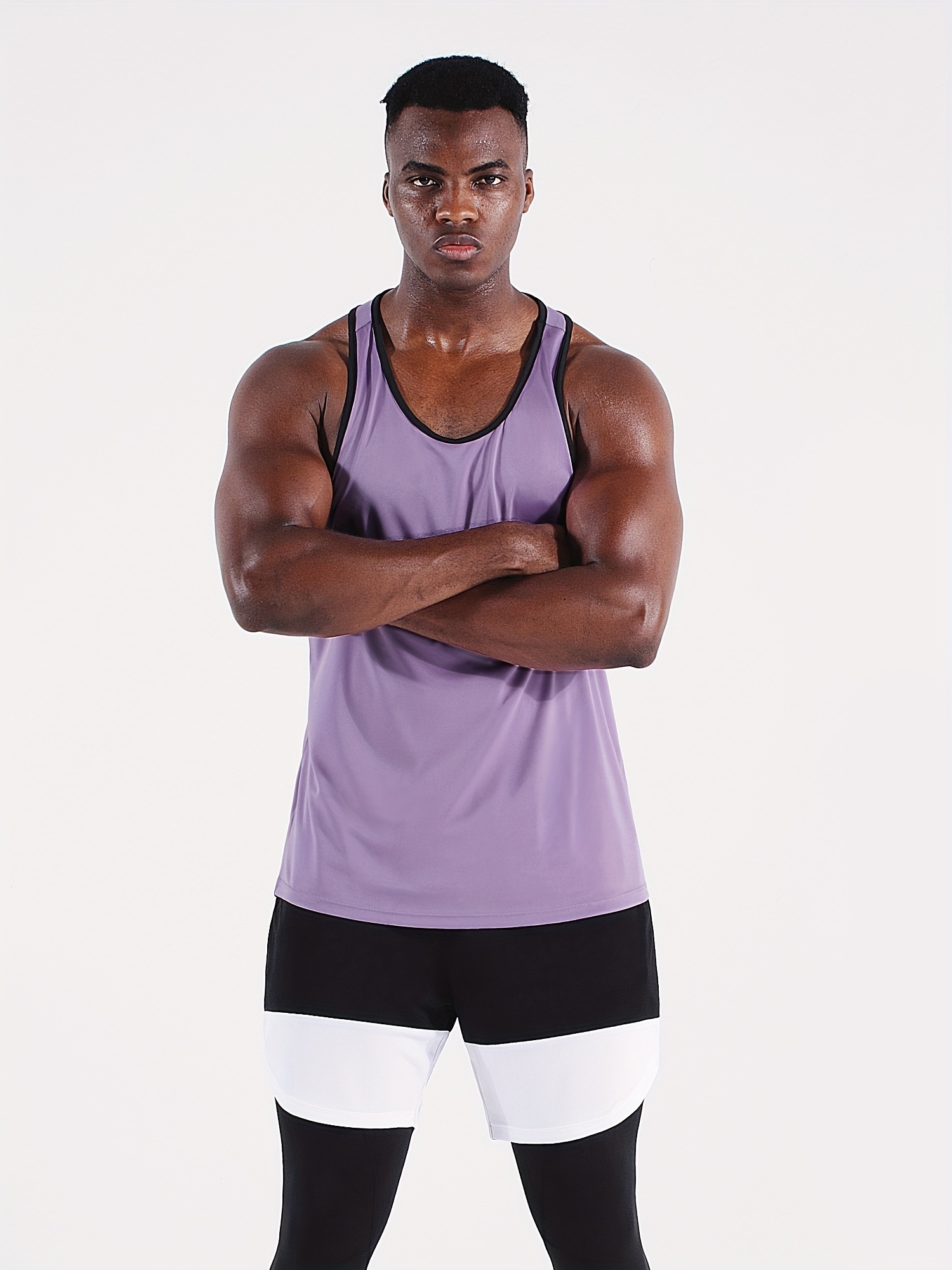 Mens purple sleeveless sales shirt