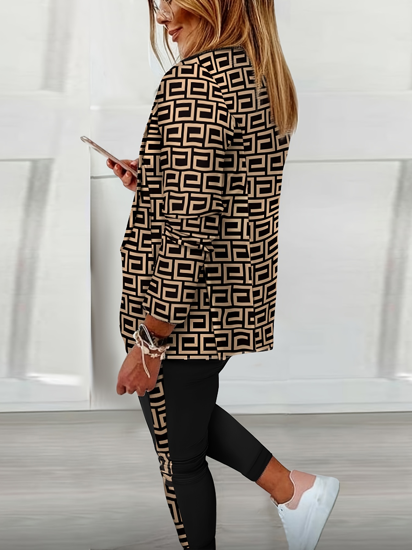 Print Pantsuits Two piece Set Blazer & Long Pants Set Women's Clothing