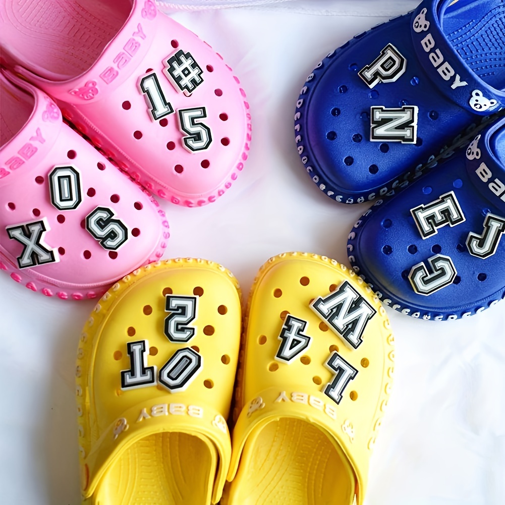37Pcs Letters Numbers Shoe Charms Decoration For Croc And