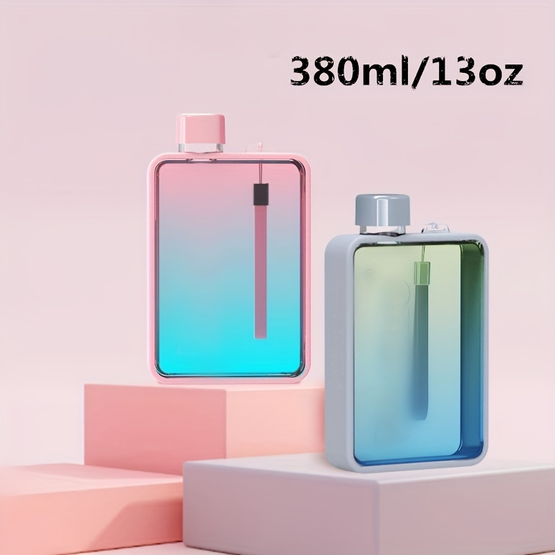 Portable Flat Water Bottle 380ml Plastic Travel Water Bottles