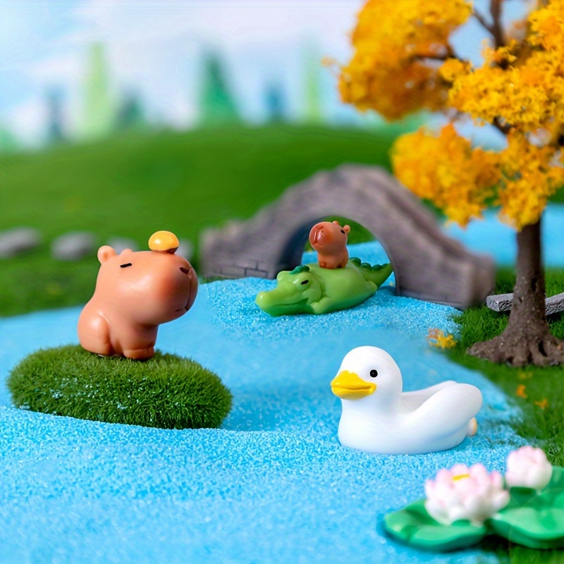 Mini Cute Capybaras Statue Micro Landscape Ornaments Car - Temu