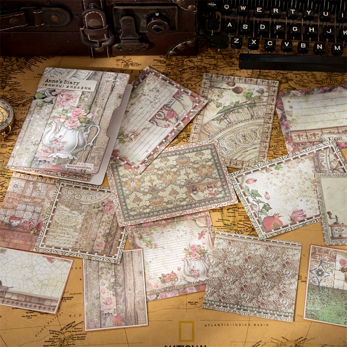 30pcs Retro Journal Decorative Base Layer Paper Pack