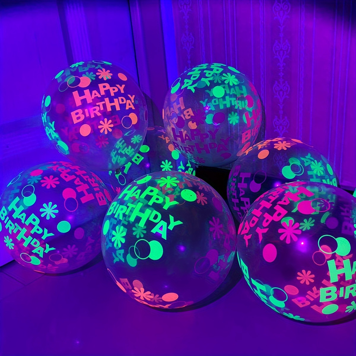 Neon Balloons Uv Fluorescent Balloons Blacklight Colorful - Temu