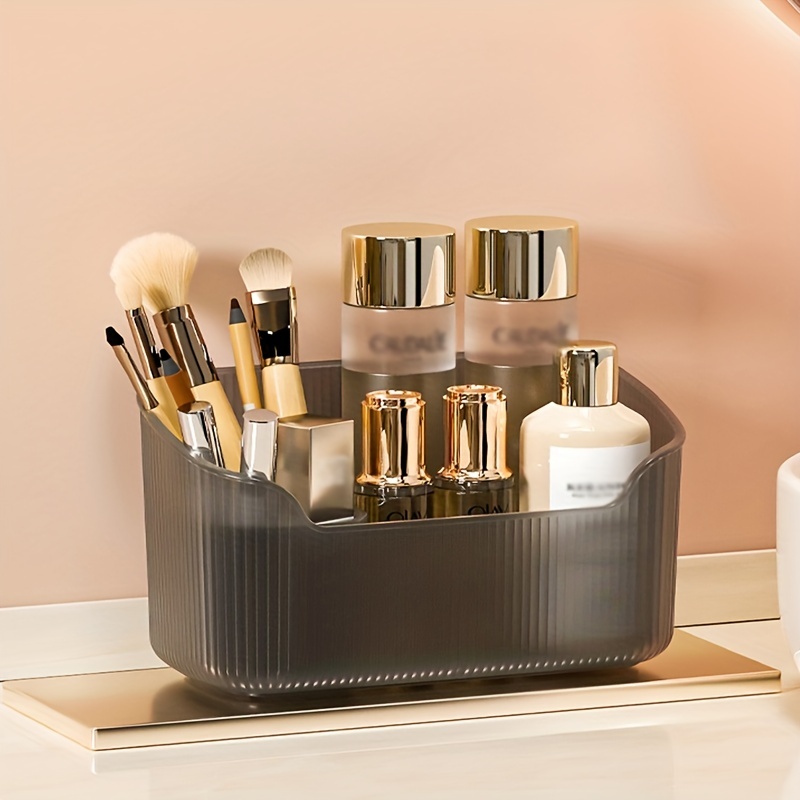 GOMYIE Cosmetic Organizer Mini Bathtub Storage Box for Desktop  Organization,Golden