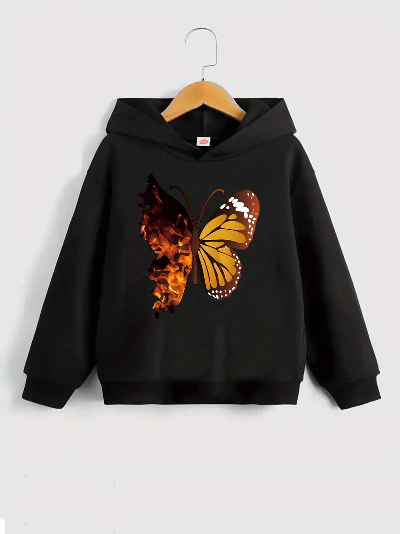 Black hoodie hotsell with orange butterfly