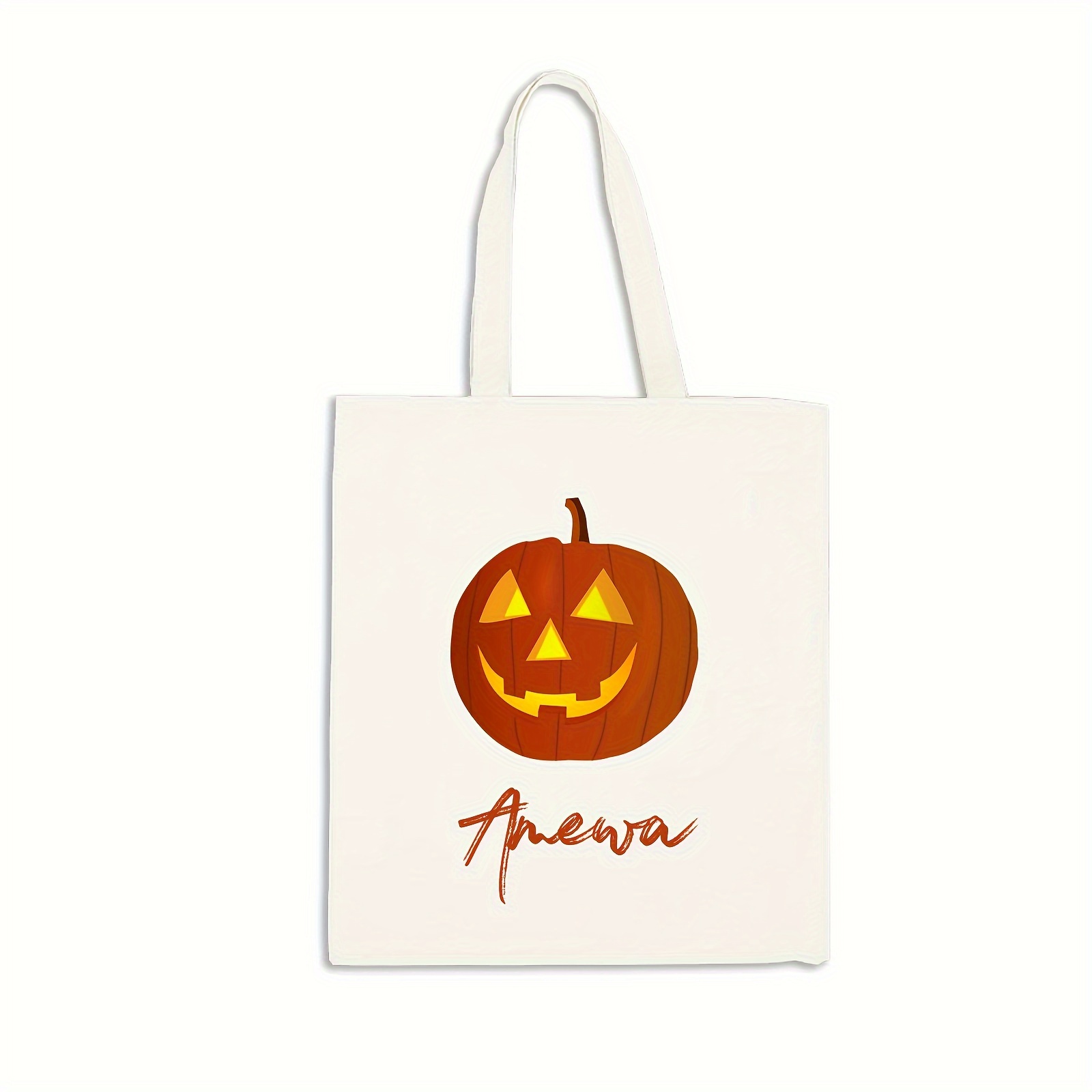 Jack-O-Lantern Personalized Canvas Tote