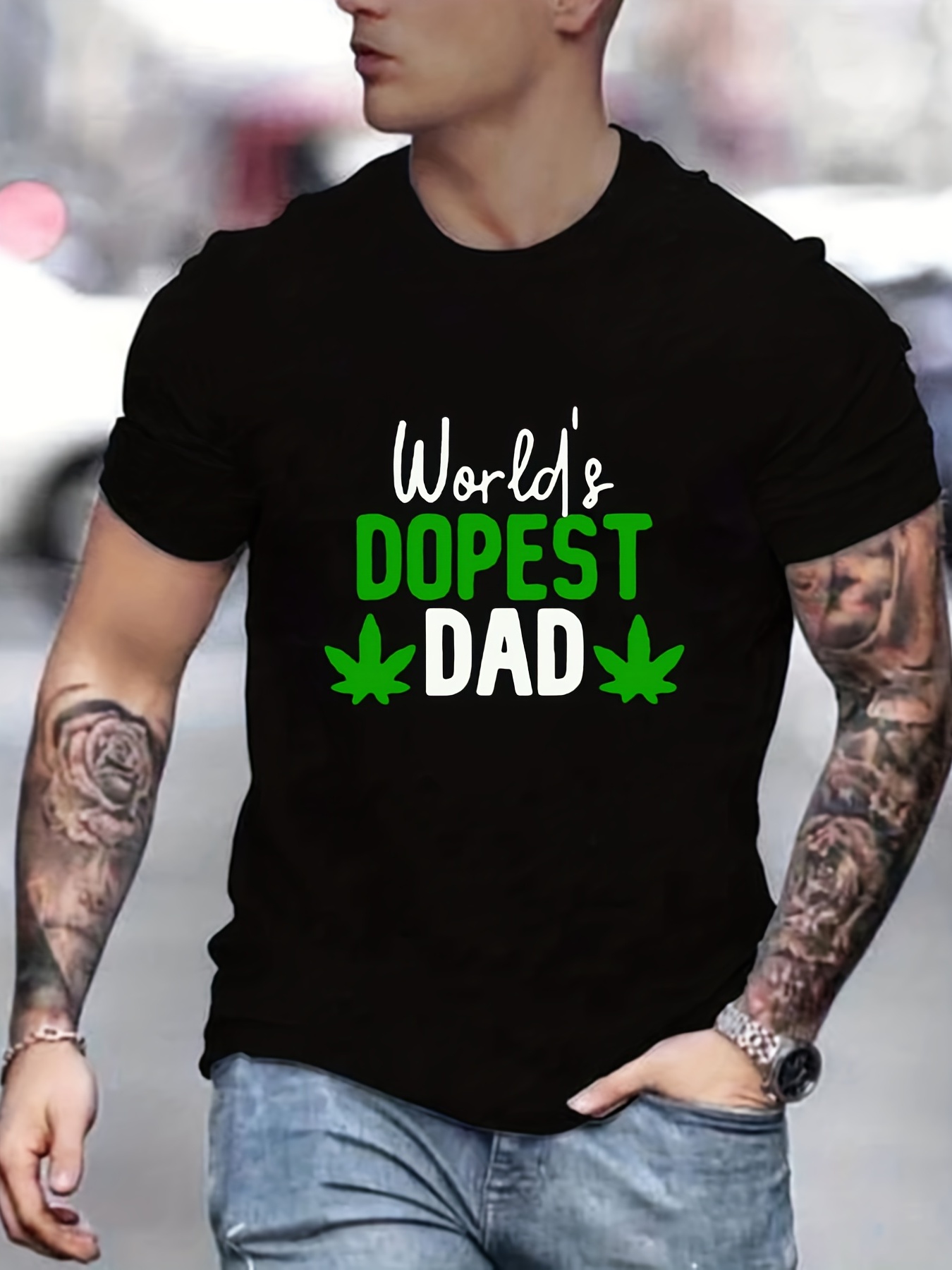 Father's Day Letter Pattern Print Men's Comfy T shirt Graphic Tee Men's Summer Clothes Men's Clothing