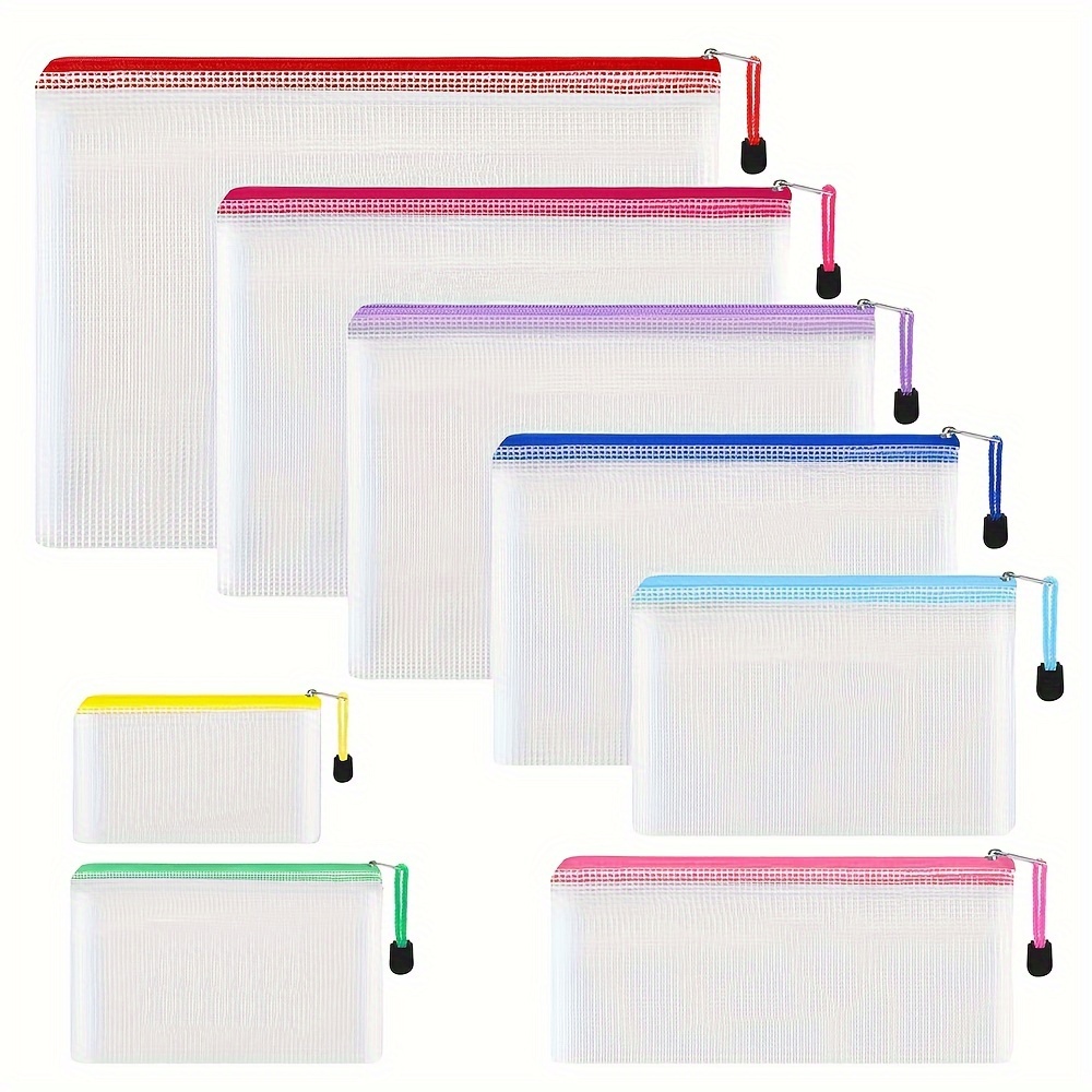 Mesh Zipper Pouch Document Bag Zipper Bags For Organizing - Temu